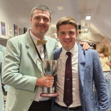 Dr Scott Annett with Cambridge rugby Captain